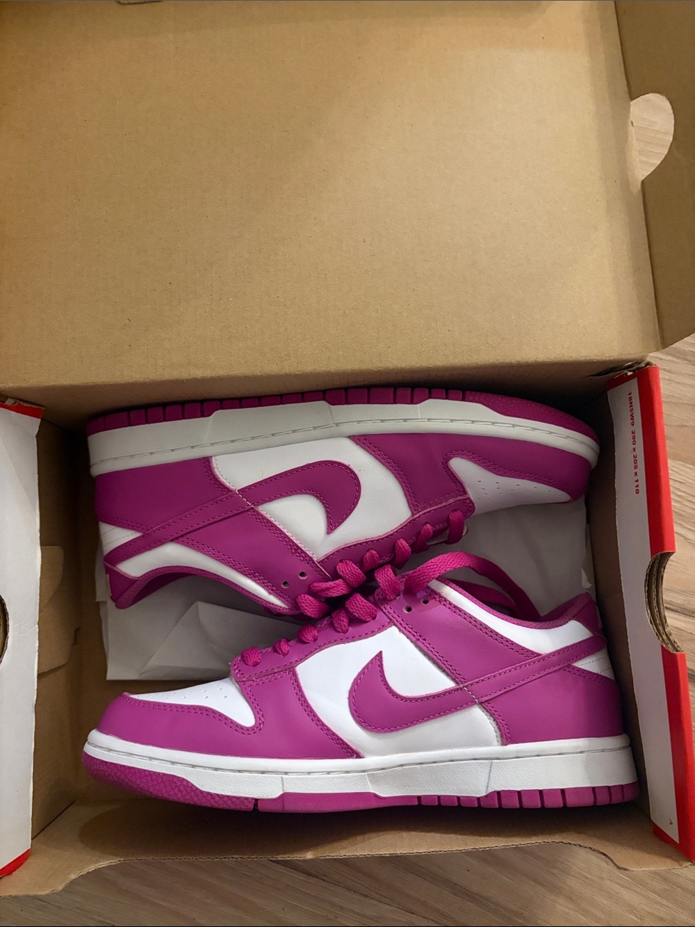 Nike Women’s Dunk Low Sneakers - White/Purple-Pink 6Y